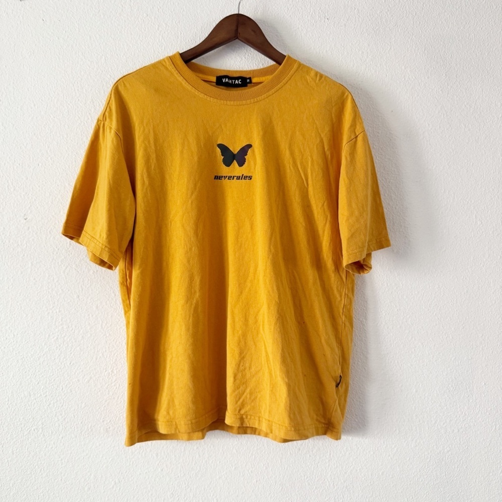 Y2K Neverules Butterfly Graphic T Shirt Black Medium Streetwear Emo - Picture 3 of 12